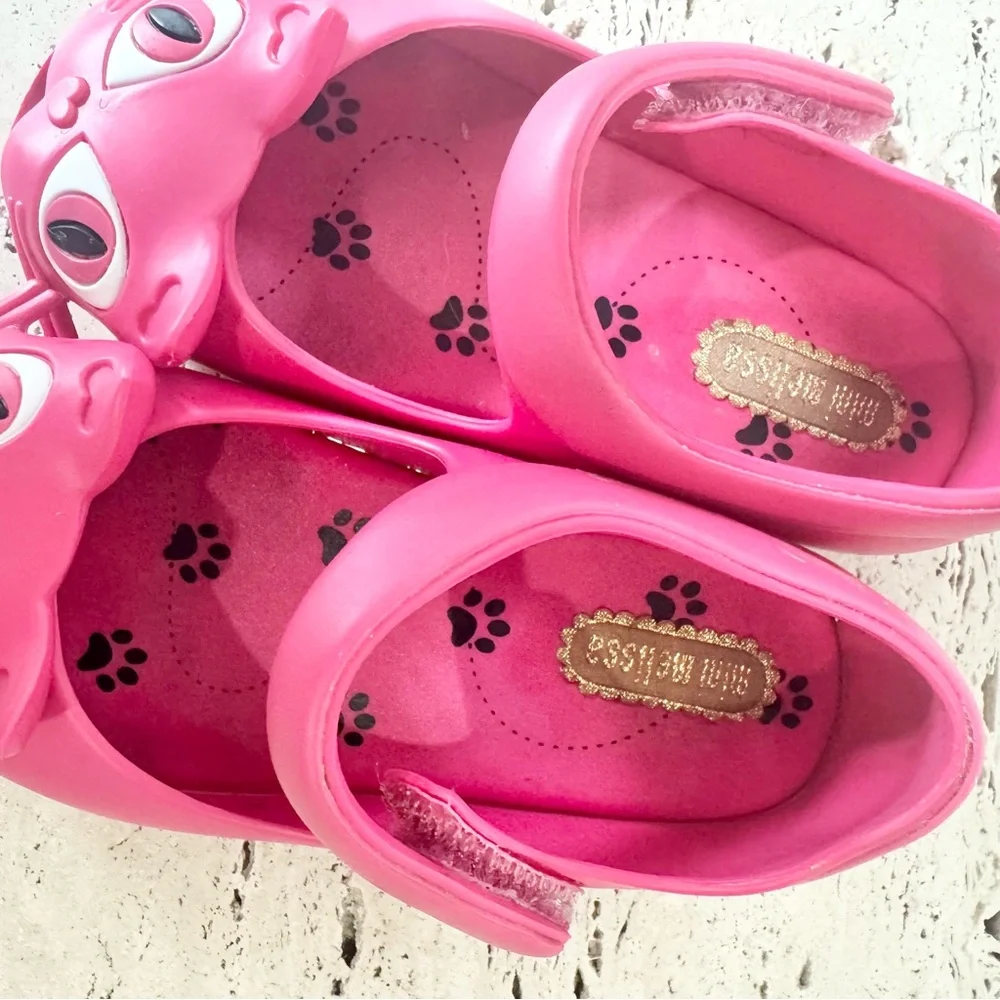 Mini Melissa Ultragirl II Matte Hot Pink Sandals KITTY CAT USA SZ 7